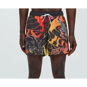 Ed Hardy Panther Swim Trunks Shorts Men's XL Black 6" Inseam Nova Men